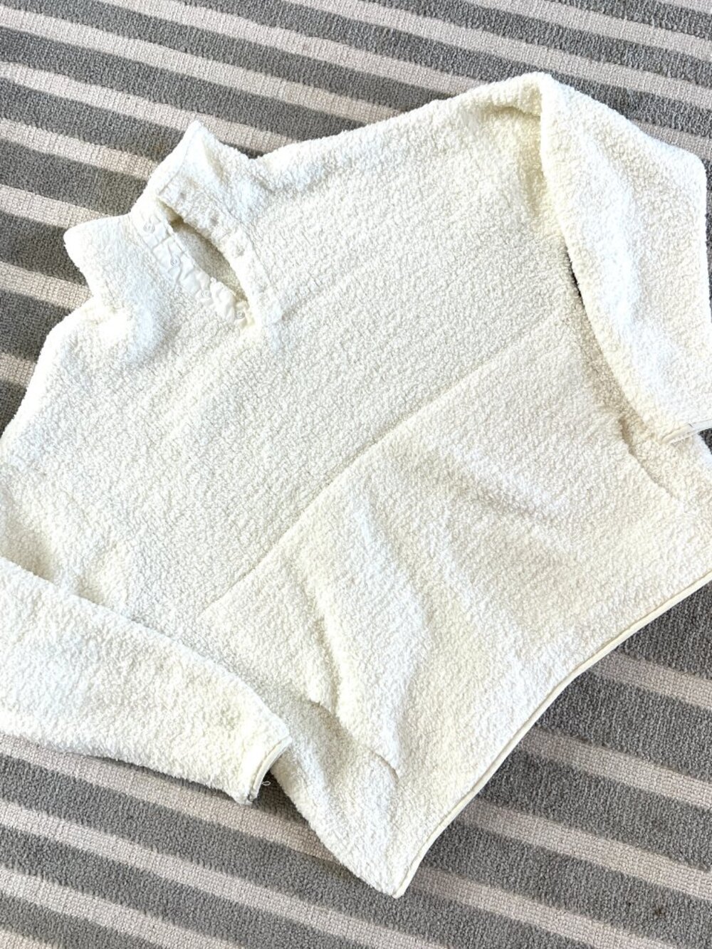 NWOT Skims Mock Neck Cozy Knit Sherpa Pullover - Bone - Size L/XL